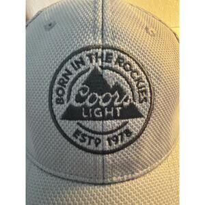 Coors Light hat Born in the Rockies  Est 1978 Gray 5 Panel Flex Baseball Hat